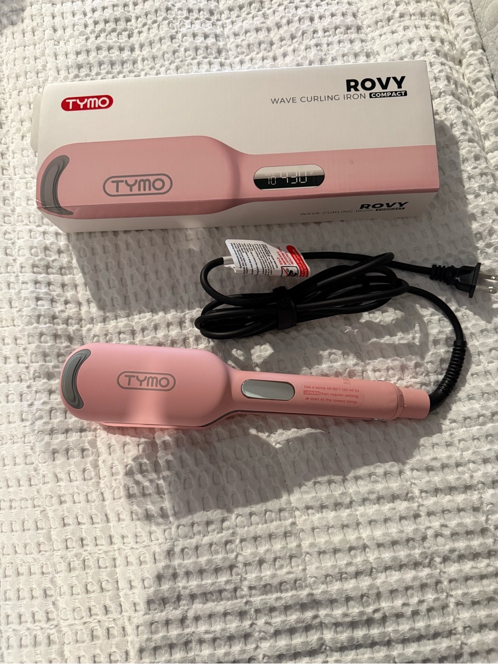 TYMO ROVY Pink Wave Curling Iron - Compact Hair Tool